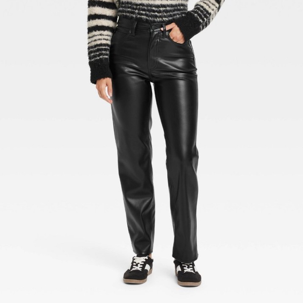 Universal Thread High-Rise Faux Leather Straight Jeans